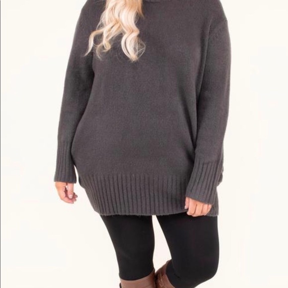 On Screen Sweater Dress Charcoal NWOT - Picture 3 of 5